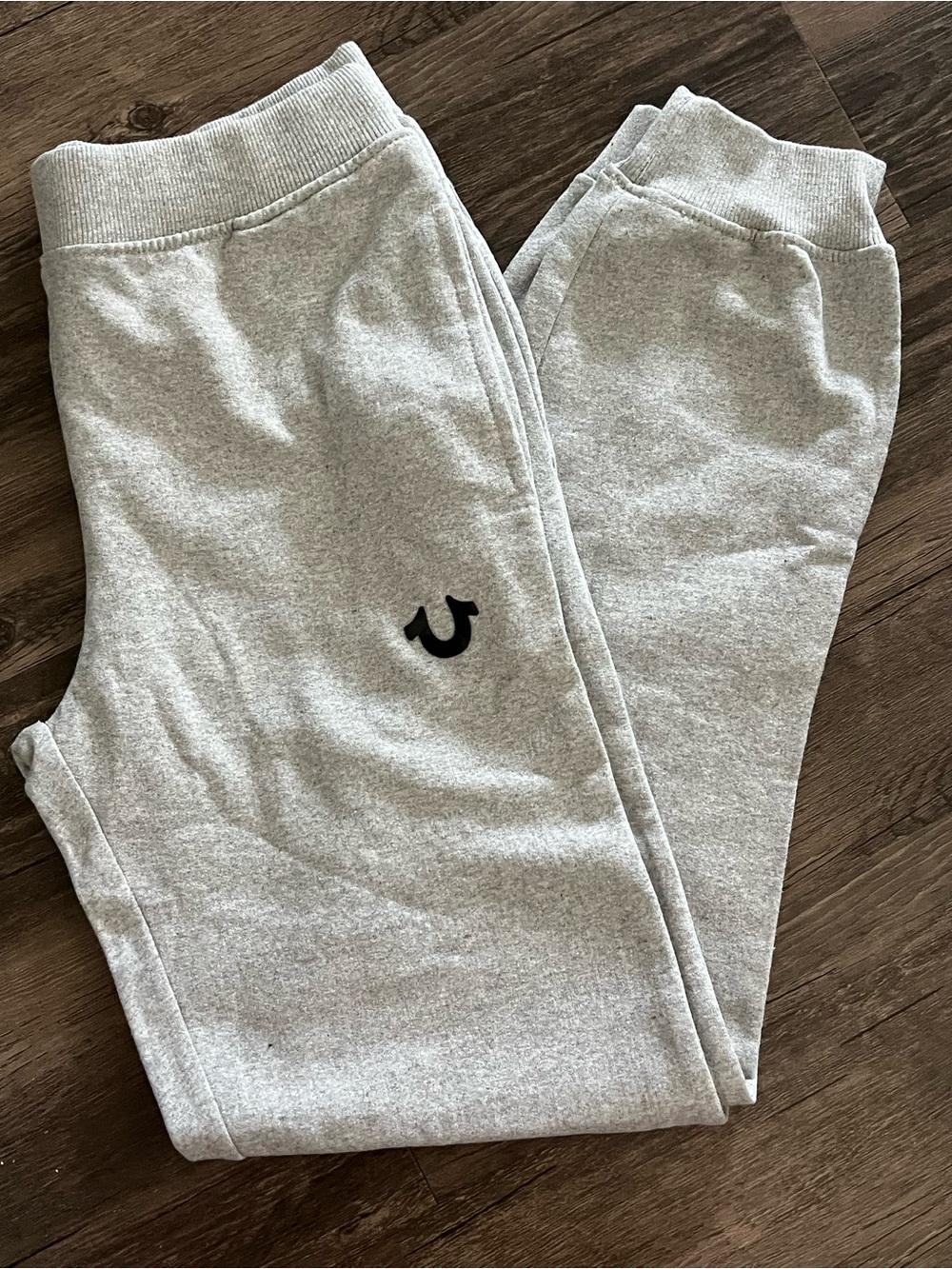 True Religion Light Gray Joggers with Black Logo